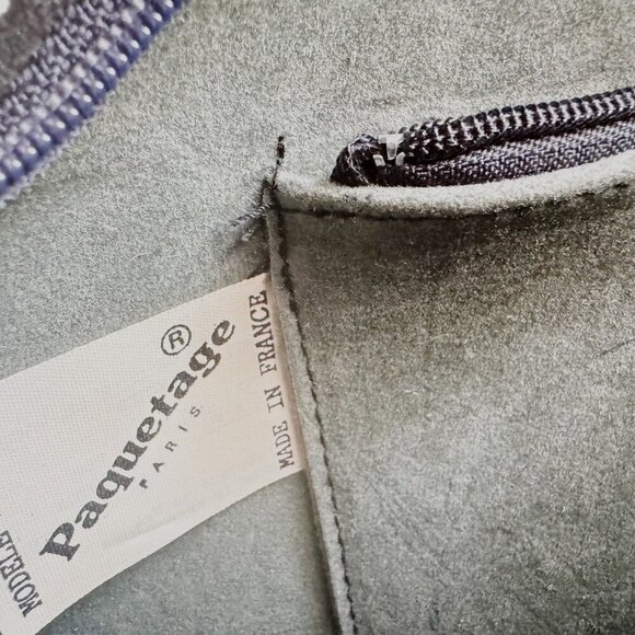 Vintage Paquetage Paris Large Black leather Oval Unique Clutch - Picture 4 of 8